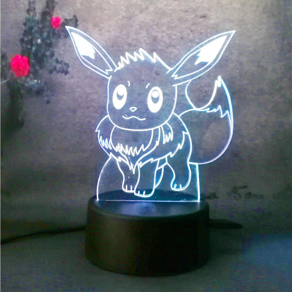 Funny 3D illusion Touch Lamp Hot Pokemon Go Action Figure LED Atmosphere Illusion Night Light Pikachu Bedroom Kid Gift Creative