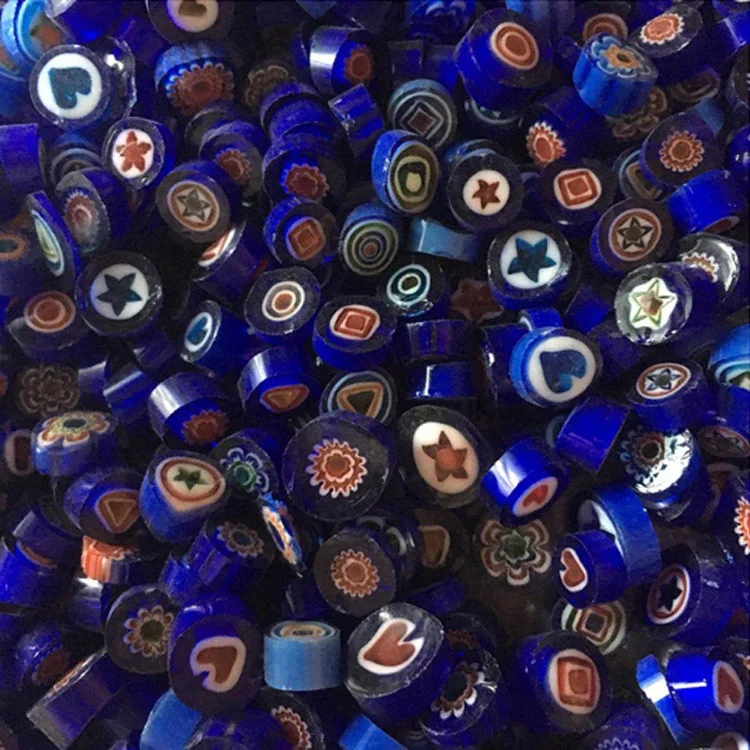 Factory Price Wholesale COE 95 Colorful Millefiori Glass Bead Slices for DIY Glass Jewelry Mosaic Decoration