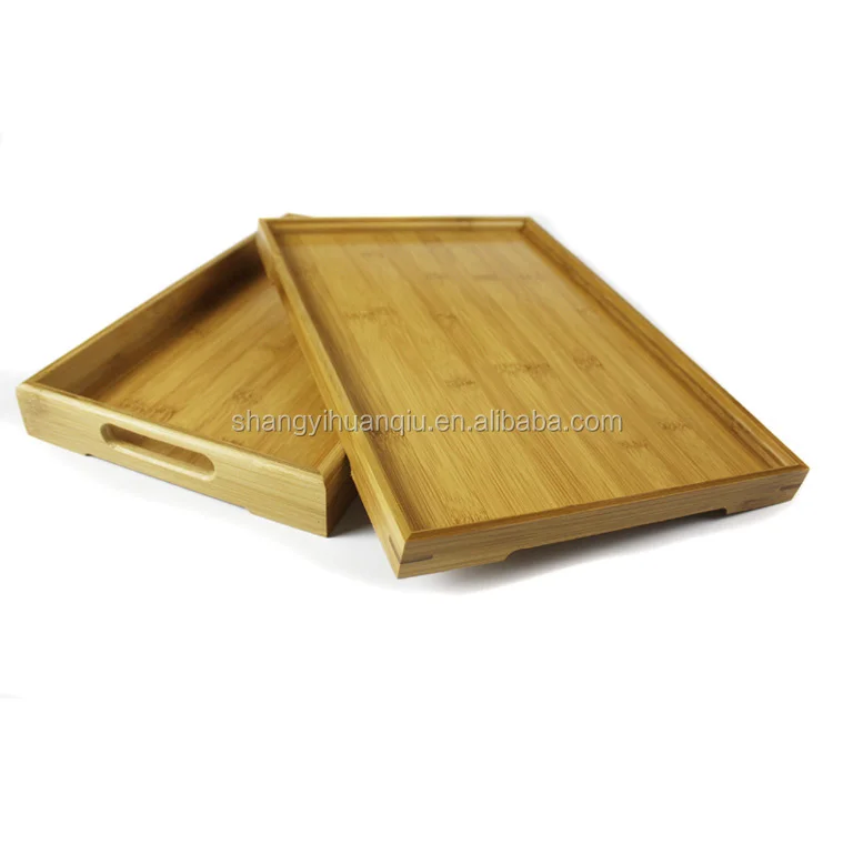 Caoxian Hot sale Unifished Pine wooden tray with carved handle
