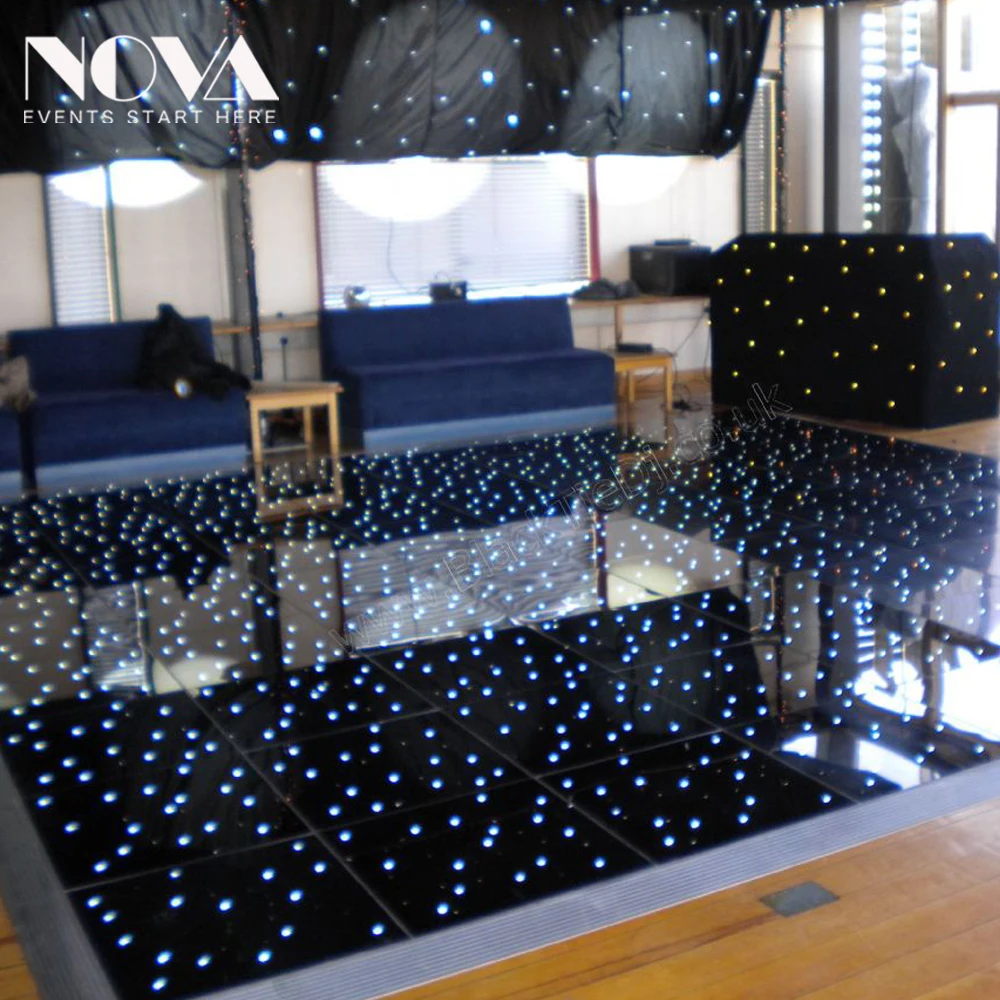 16x16ft RGB LED Starlit Twinkling Black Dance Floor