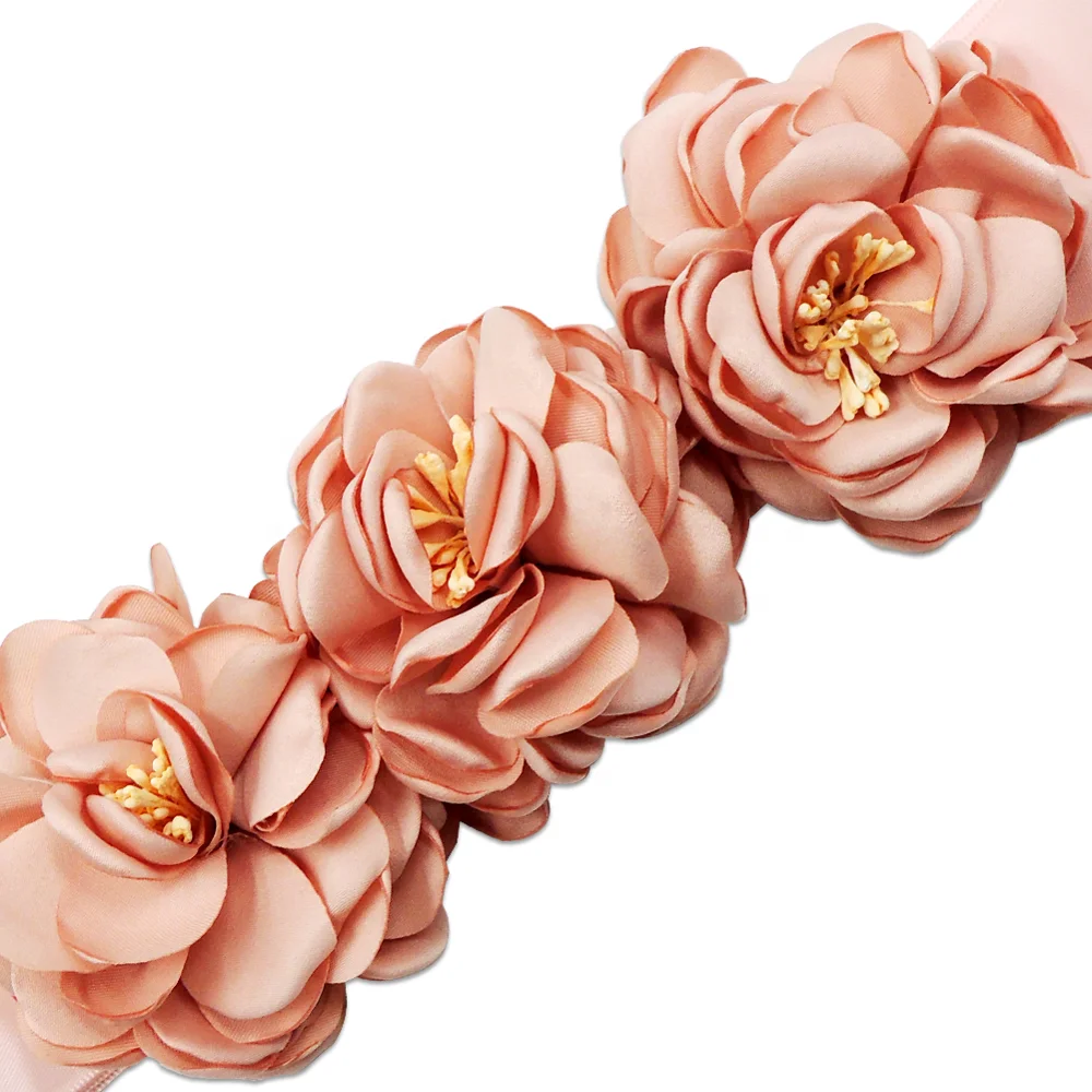 Hot Selling Handmade High Quality Girl Flower Girl Long Gown Wedding Dress Belt Flower For Decoration