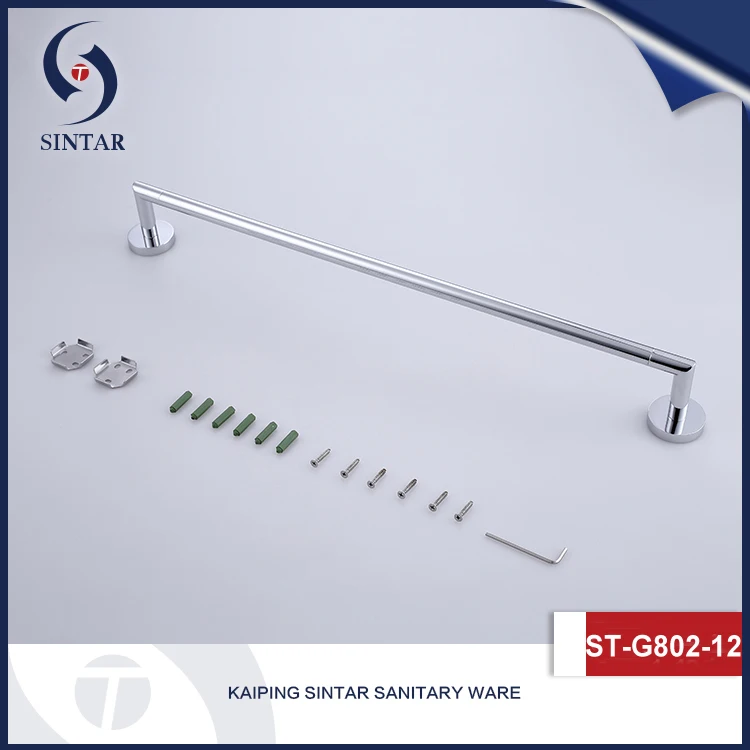 
Zinc alloy Bathroom accessories Single towel bar Chrome Towel rail Factory price 