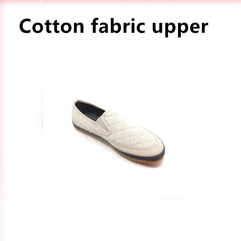 Grey cotton fabric mesh lining men flat shoes