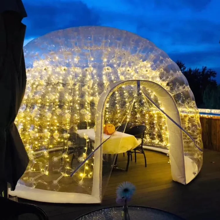 Blue Springs PVC Airtight Transparent Inflatable Party Dome Tent with LED light