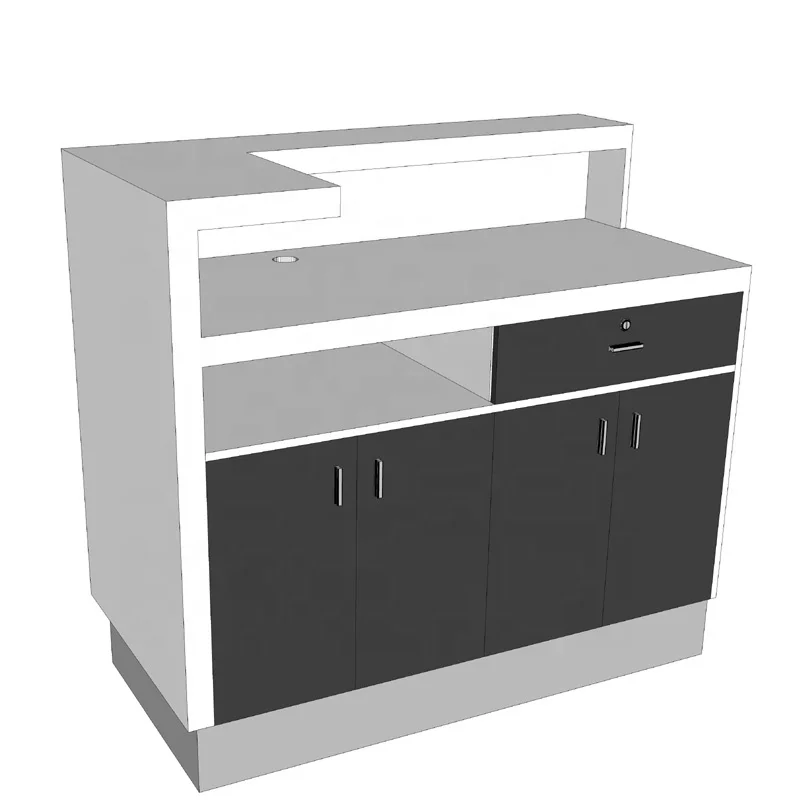 Hot Sale Supermarket Stores Wooden Style Counter Display Cases Reception Desk