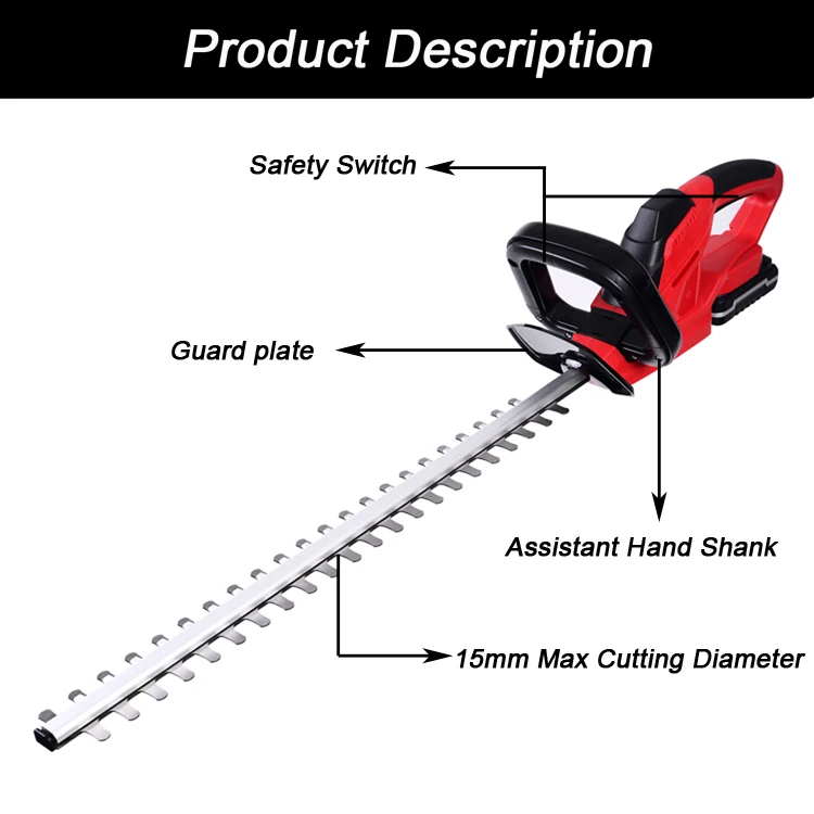 
N in ONE 18V 2.0 Ah Li-Ion 510mm Cordless Hedge Trimmer 
