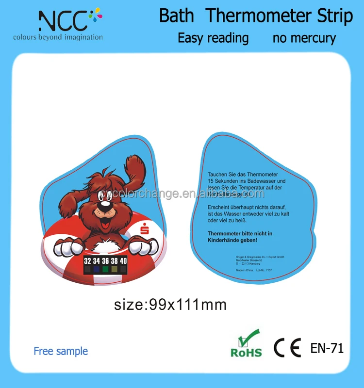 
OEM PVC Baby Bath thermometer strip water thermometer card with LCD thermometer strip 