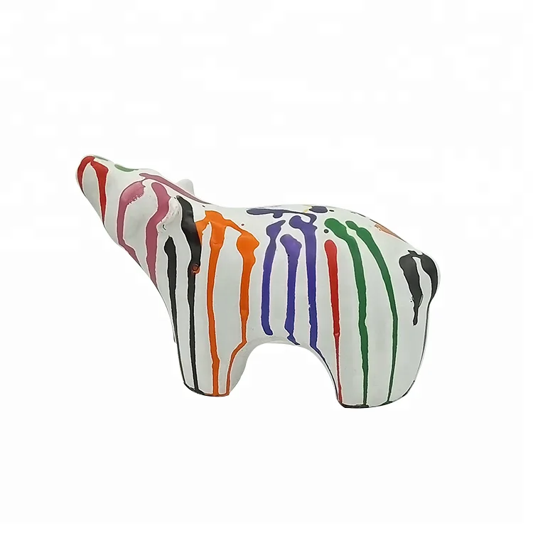 
Creative handpainted colorful animal statue table decor polar bear statue 