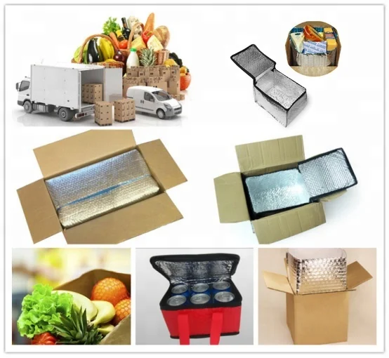 12x12x12 Flexible Metallic Foil Insulated Bubble Box Liner Insulation Box Liner For Food to Inventory