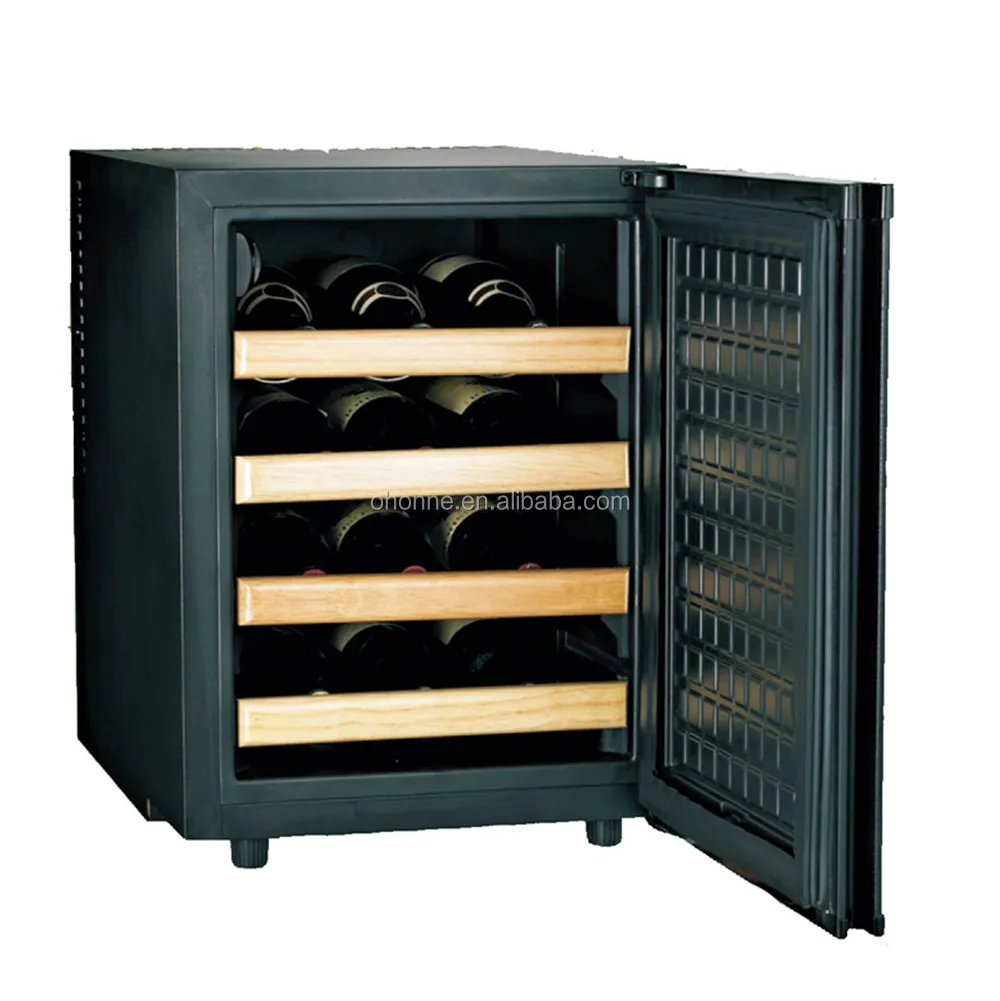 
12 Bottles Double-layer Glass Door Wine Cooler/Chiller-Red/White Wine, Beer and Champagne Wine Cellar 
