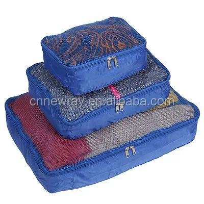 
3PCS Set Suitcase Organizer Clothes Bag Tidy Luggage Packing Cubes wash bags 