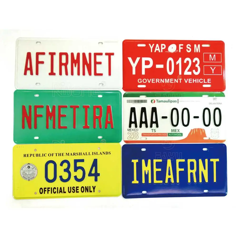 car number plate embossed license plate customized