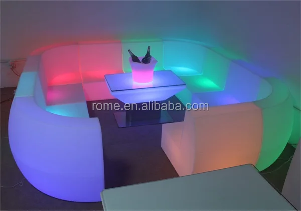 
rotomolded plastic glowing led sofa form led home bar just like nightclub furniture 