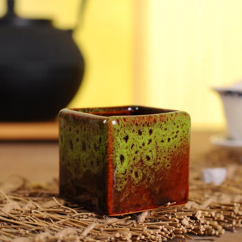 5.3*5.3*5cm Ceramic Glazed Minitype Square Flower Pot ,Mini Bonsai Pots Wholesale