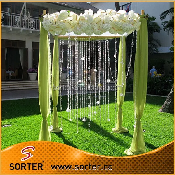 transparent crystal bead decorations, fancy design crystal garland wedding decoration