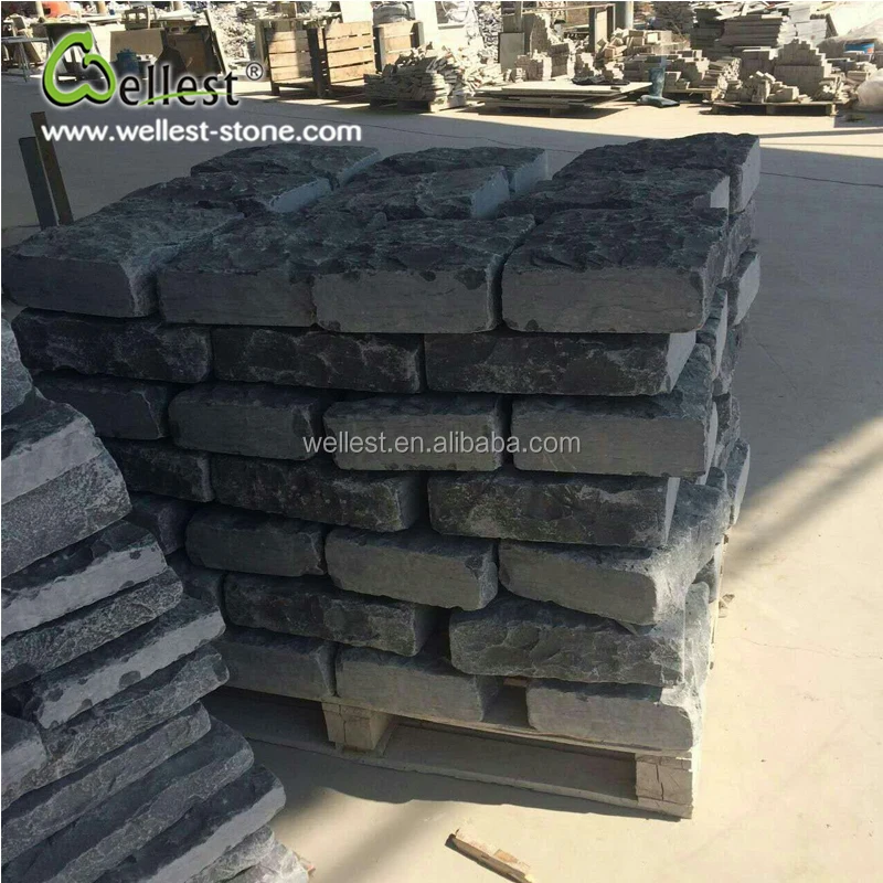 Черный известняк, стоянка, мощение, подъездная дорожка, кубический кирпич, камень