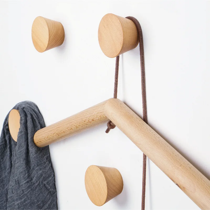 Hot Sale wood  Bambooo Wall Hanging Hook with Screw