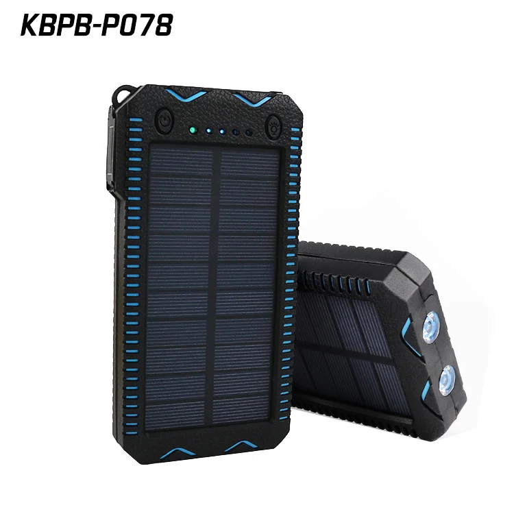E cigarette lighter mobile charger waterproof solar power bank 20000mAh