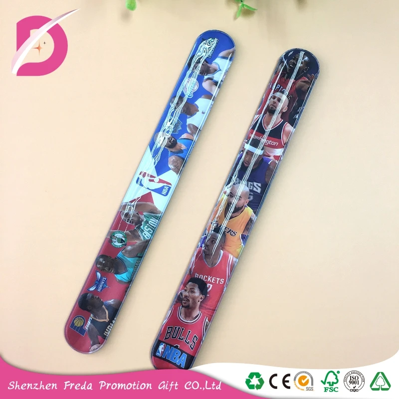 
OEM ODM Fashion promotional slap bracelets/ Snap Wristband Plastic PVC Art Illustration Slap Bracelet 