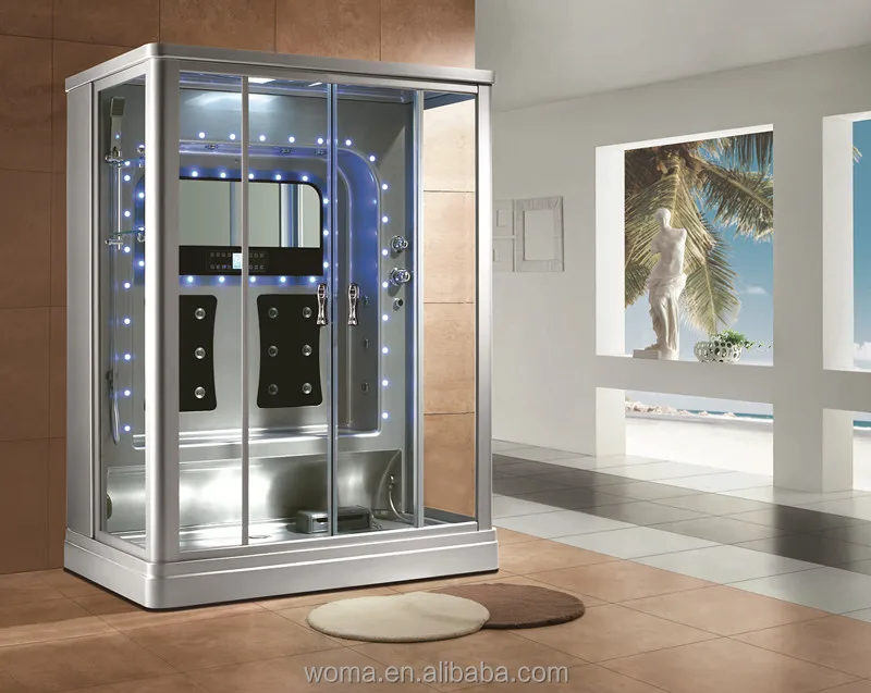 Steam room massage shower cabin with acrylic square shower tray