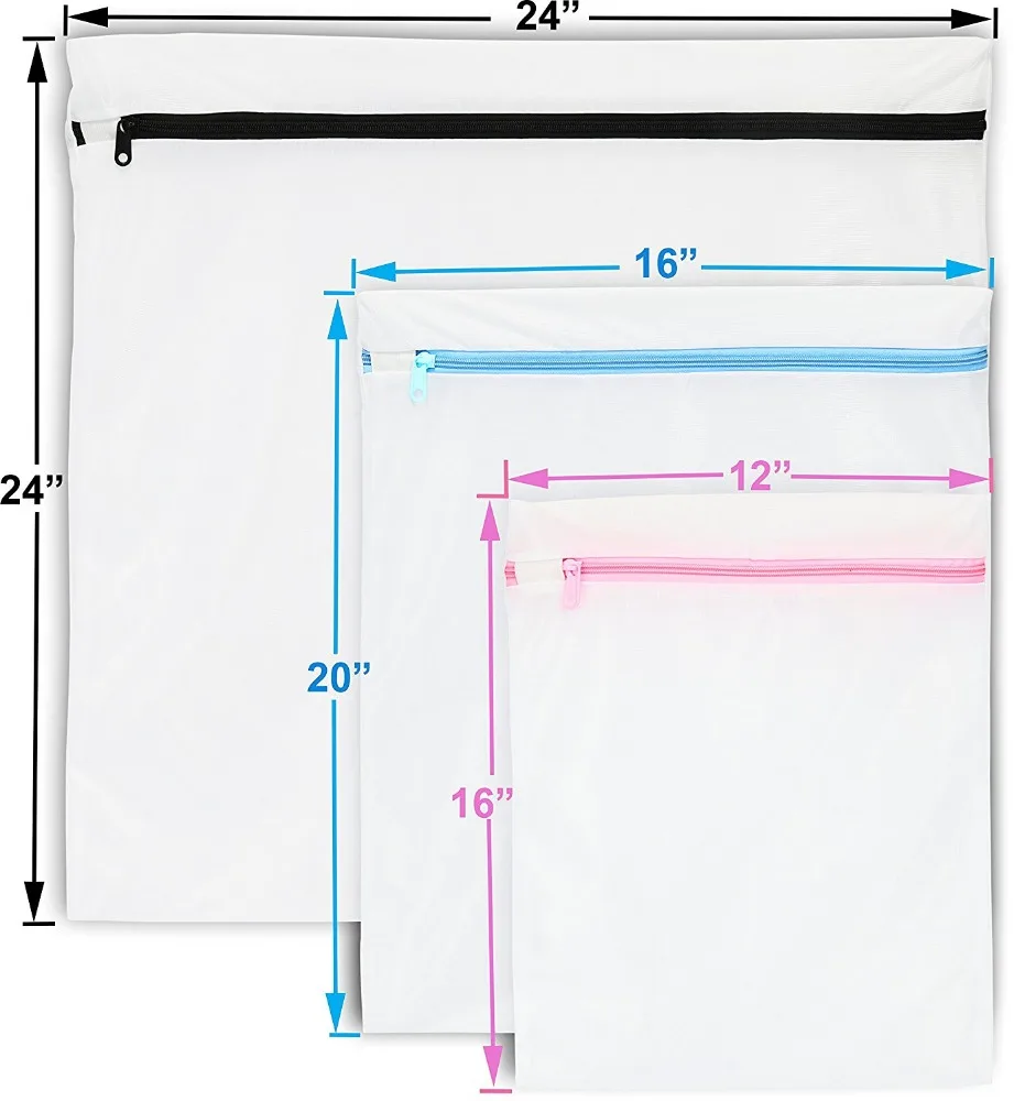 Lingerie Bag for Laundry Delicate Bra Hosiery Garment Effective Protection Mesh Zipper Laundry Washing Machine Bag