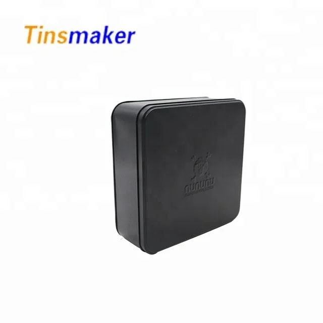 empty metal tins large matte black square wedding gift tin jar CUSTOM TIN BOX