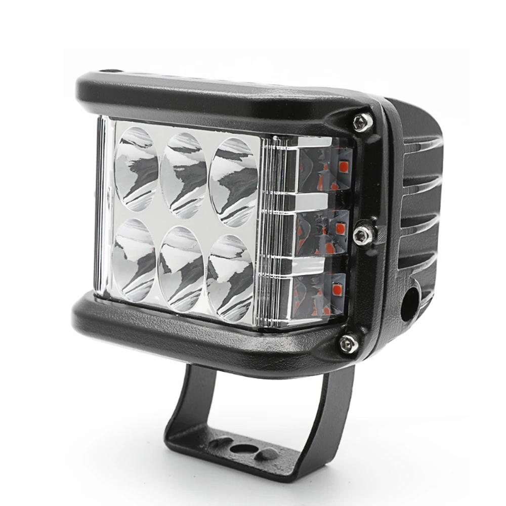 Hot-selling ATV 4x4 60W amber red Strobe LED work light with Side shooter