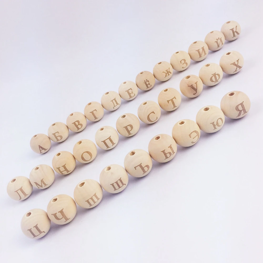Декоративные 20 мм деревянная круглая русский алфавит 32 буквы мяч для бижутерии, материал для рукоделия