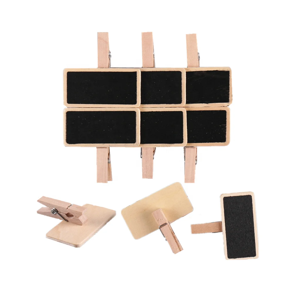 wood blackboard peg Message Photo Note Memo Wedding Table Numbers  Clips Mini Blackboard Clip