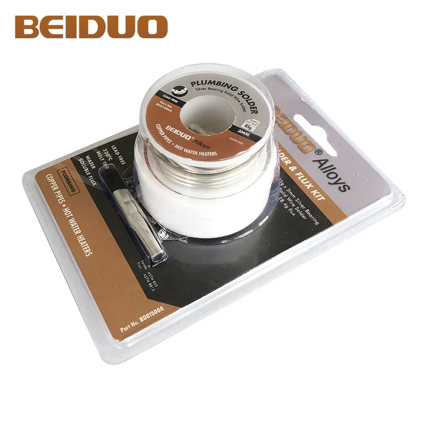 Plumbing solder & flux kit  Solder plumbing solid core with flux
