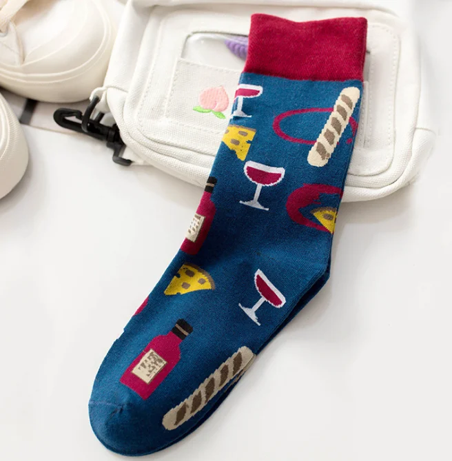 
China new design winter sox wholesale custom cotton fashion socks compression dress happy funny crew socks for women tube socks 