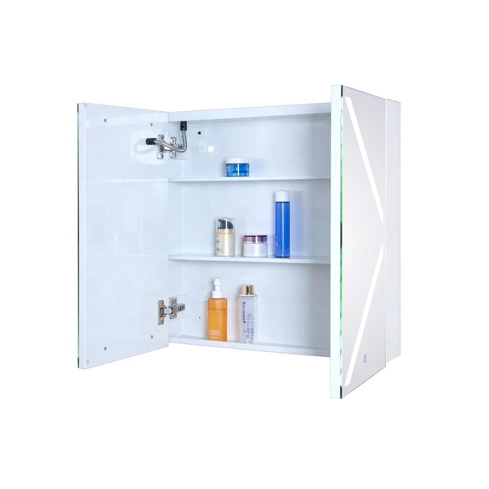 Four Strips Modern Wall Mirror Cabinet Metal LED Medicine Cabinet with Mirror smart mirror cabinet