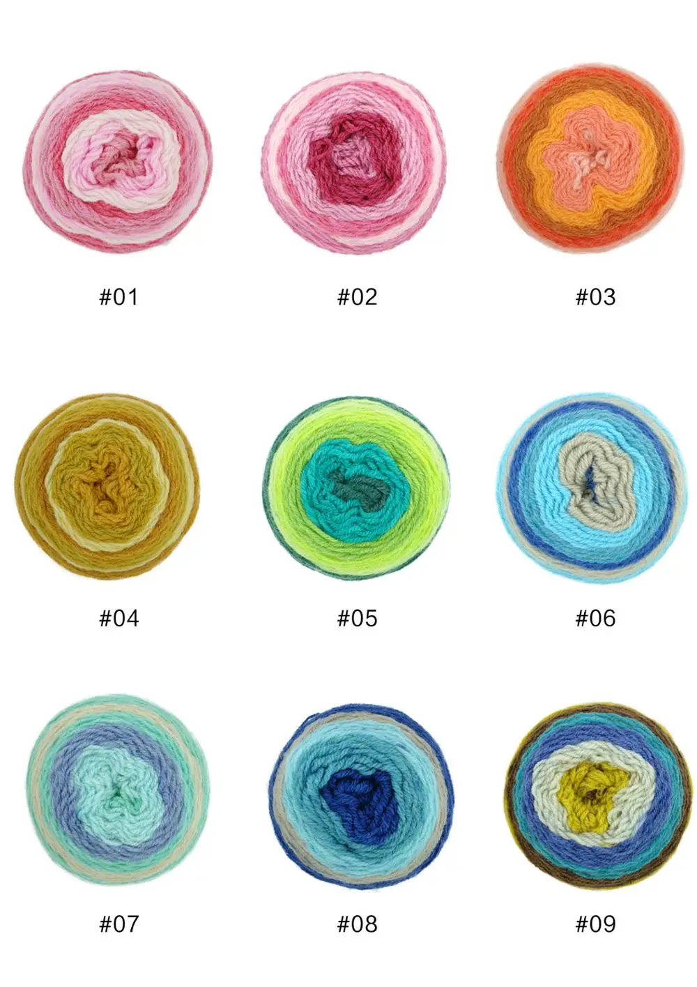 Charmkey crochet yarn sweet roll color gradient yarn wool scarf cake yarn