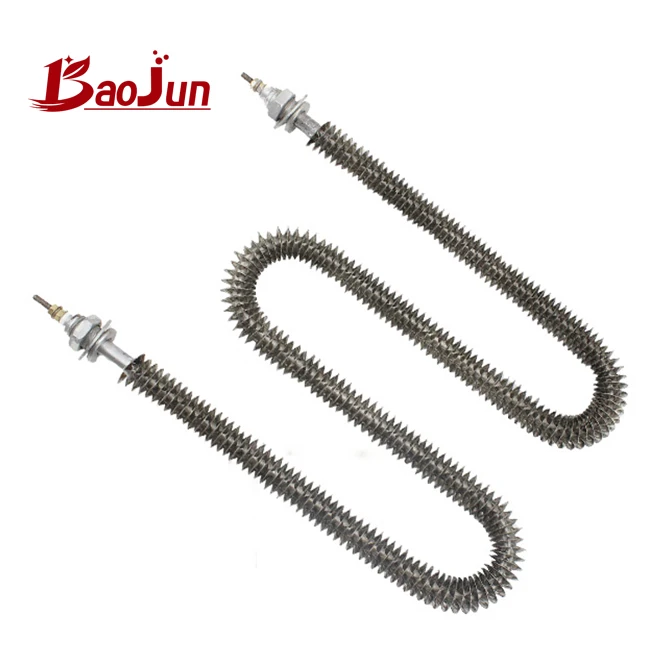 Custom W Shape Tubular Electric Heater Stainless Steel Finned Tube Air Heating Element For Oven Heater