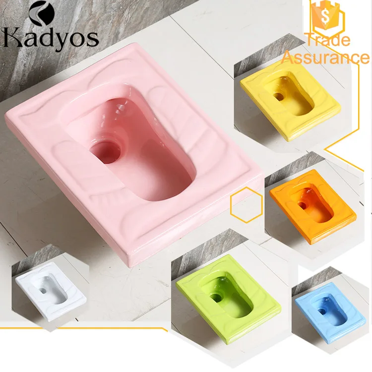 Hot sale kid sanitary wares colored ceramic children squat pan
