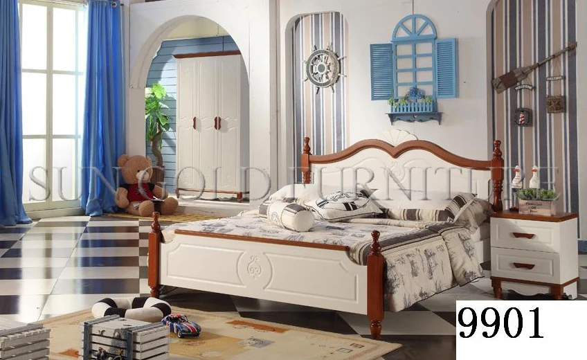 latest bedroom furniture designs wooden bed models picture (SZ-BT9907)