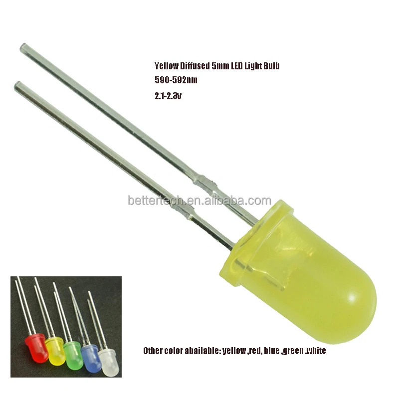 
Yellow 5mm LED Diffused lens 300mcd 3mm 5mm 8mm led 