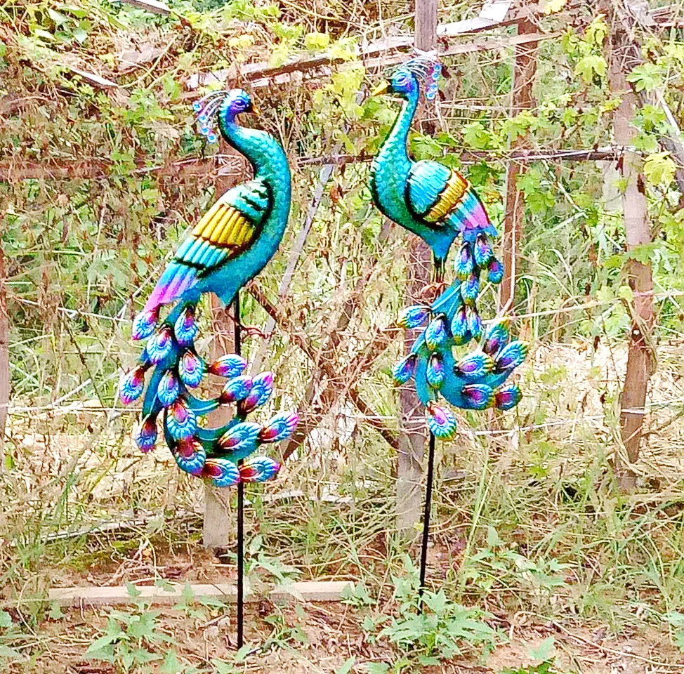 decor outdoor yard art metal iron peacock Other Garden Ornaments