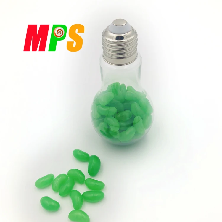 
Multi-color Jelly bean in lamp bulb jar 