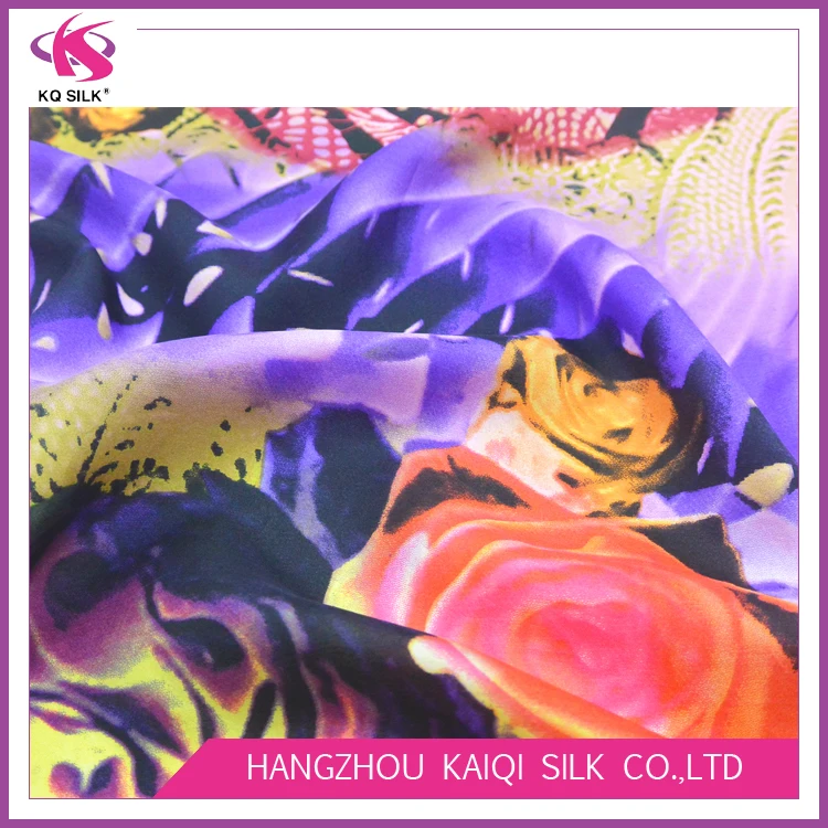 
Hot Sale Habotai Silk Abstract Floral Printed Silk Fabric Fashion Fabric 2017 