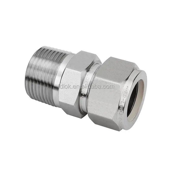 Thermocouple Male Connector Compression Tube Fitting Double Ferrule Tube Fitting