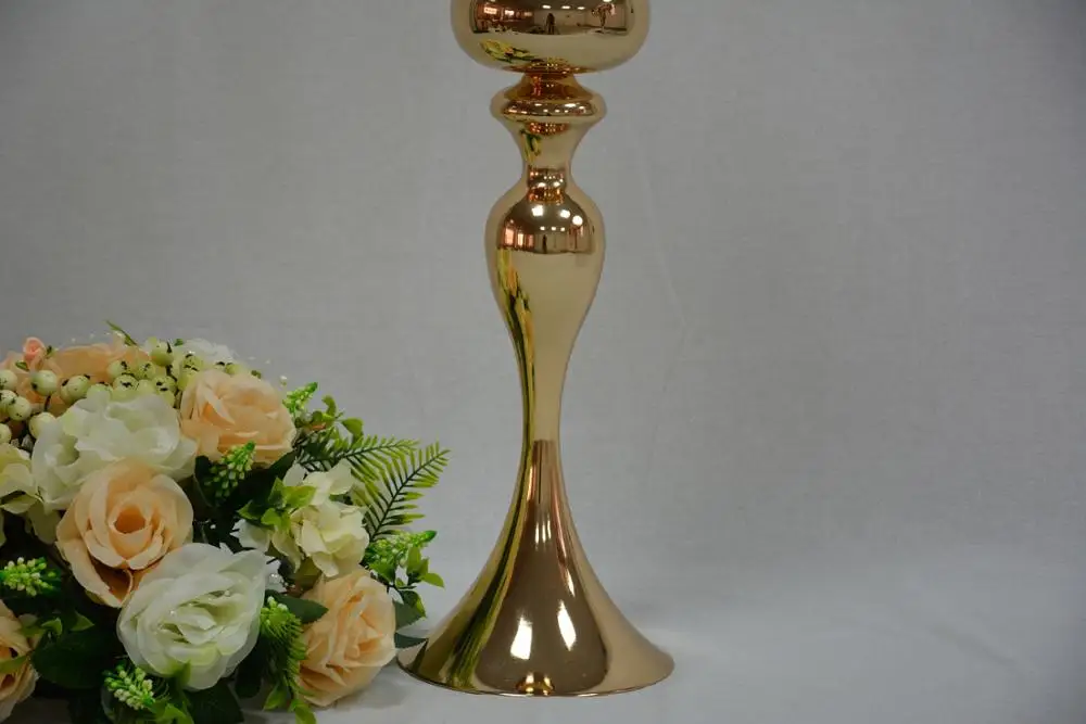 
Hot sell headstand gold&silver trumpet metal vase wedding table centerpiece flower holder centerpiece trumpet vase 