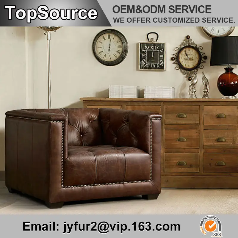 
Hotel Leather Sofa, Classic European Style Sofa, Antique Style Sofa 