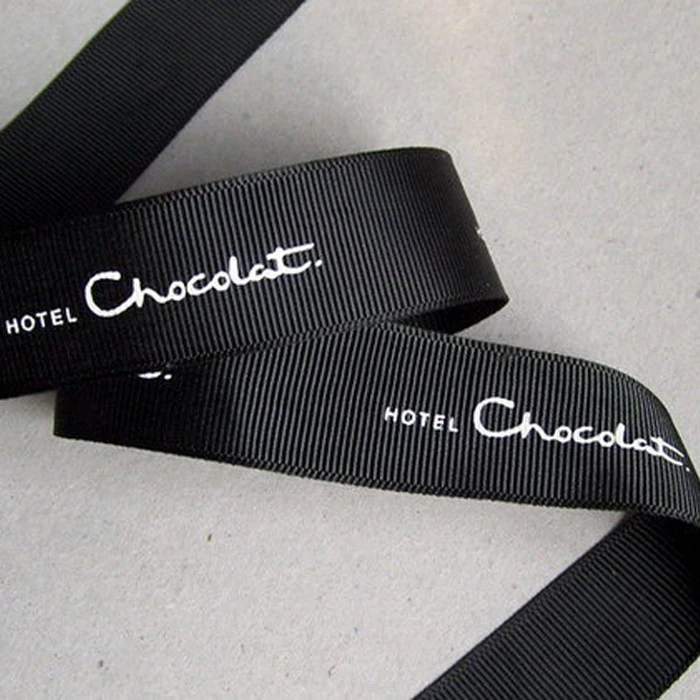 Custom grosgrain flower ribbon printed