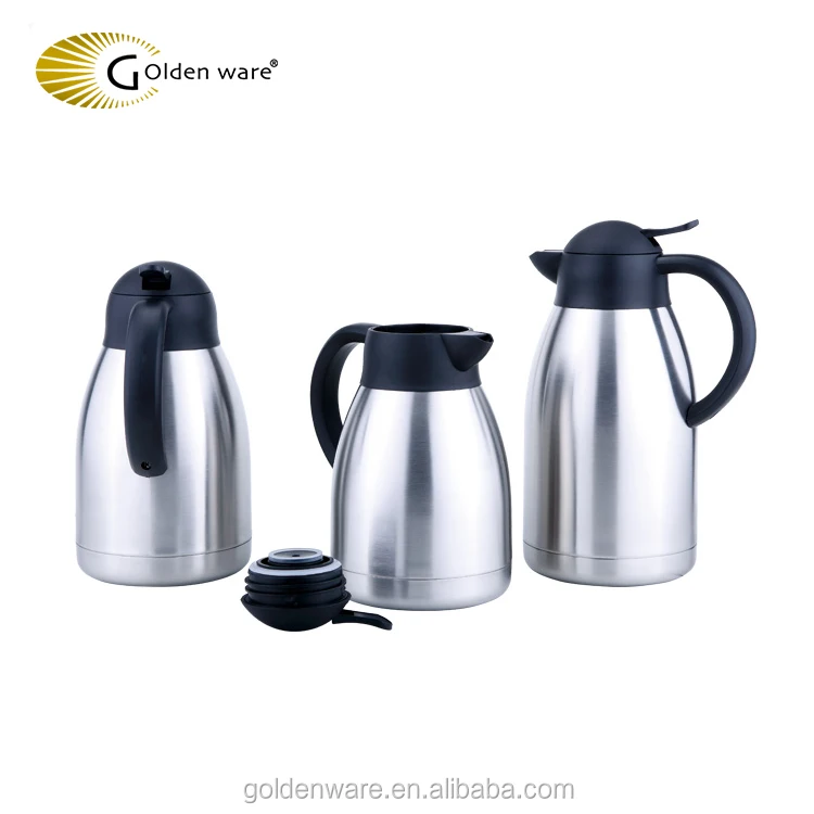 Golden Ware hotel restaurant 1.0L 1.2L 1.5 2L double wall stainless steel thermos vacuum flask coffee pot