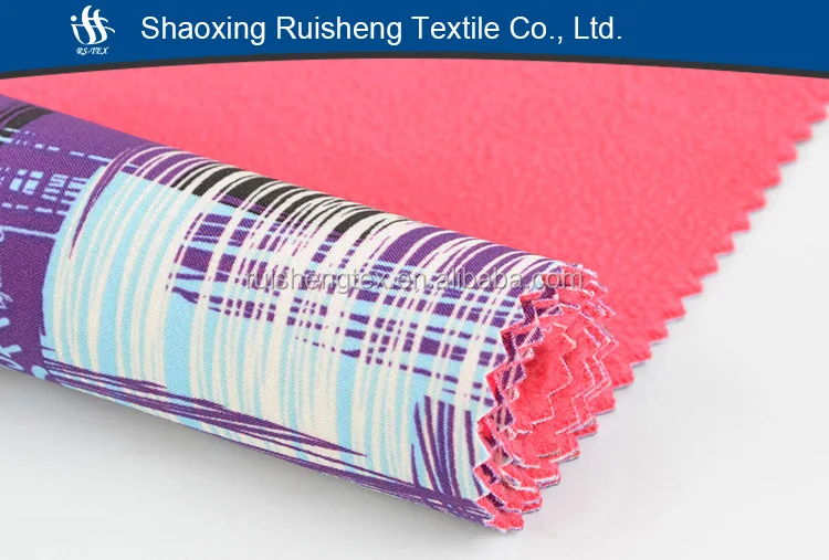 Shaoxing factory made stretch fabric bonded TPU film polar fleece