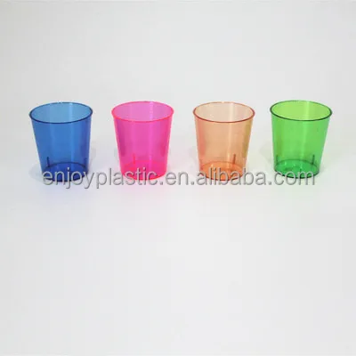 30ml small plastic tumbler  in neon colors disposable shot cup mini wine glass