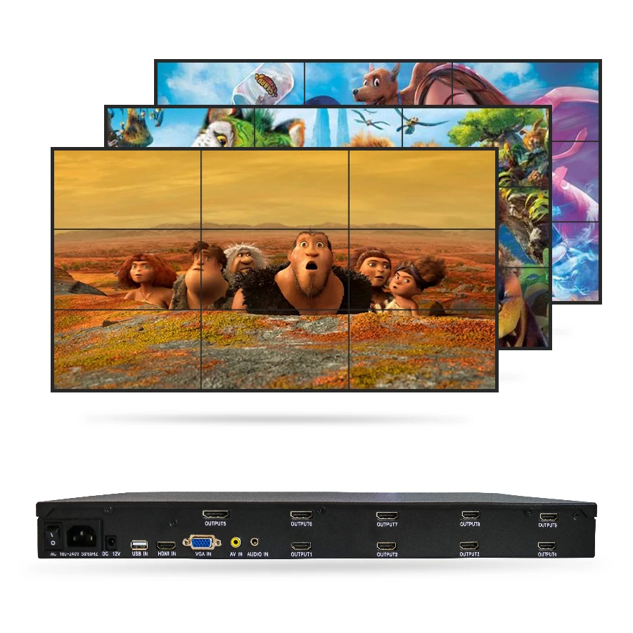 Матричный контроллер, сплиттер, полностью цифровой процессор 3*3 4K, видеоконтроллер для стен