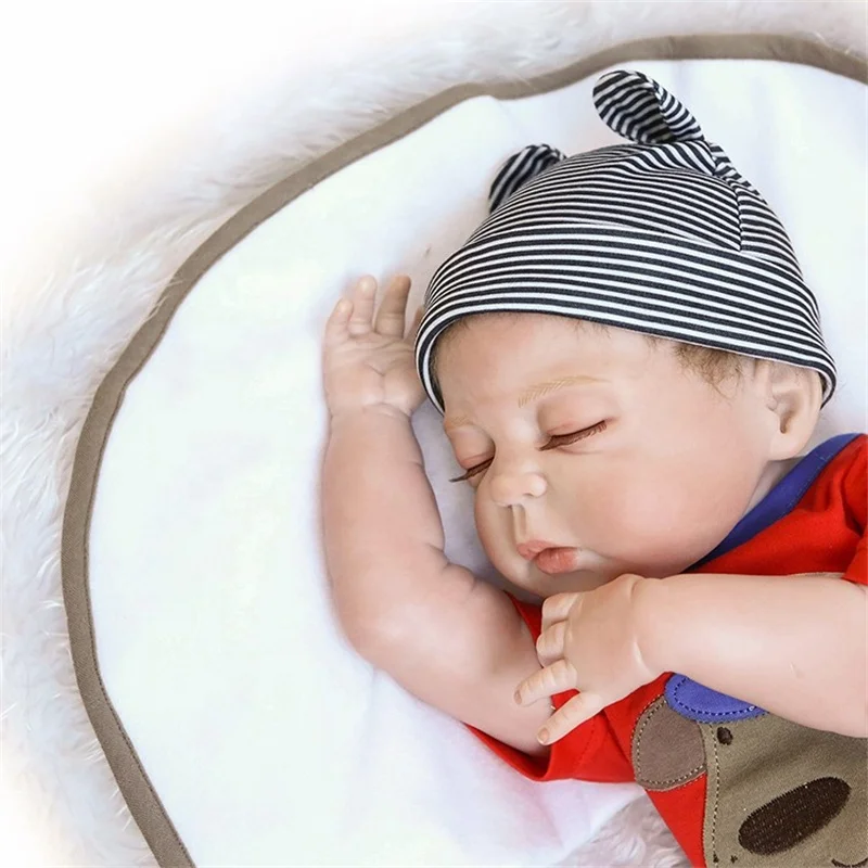 NPK 45cm Cute Lifelike Full Body Silicone reborn baby doll children kid boys gift Educational Toy for Wholesale boys toy