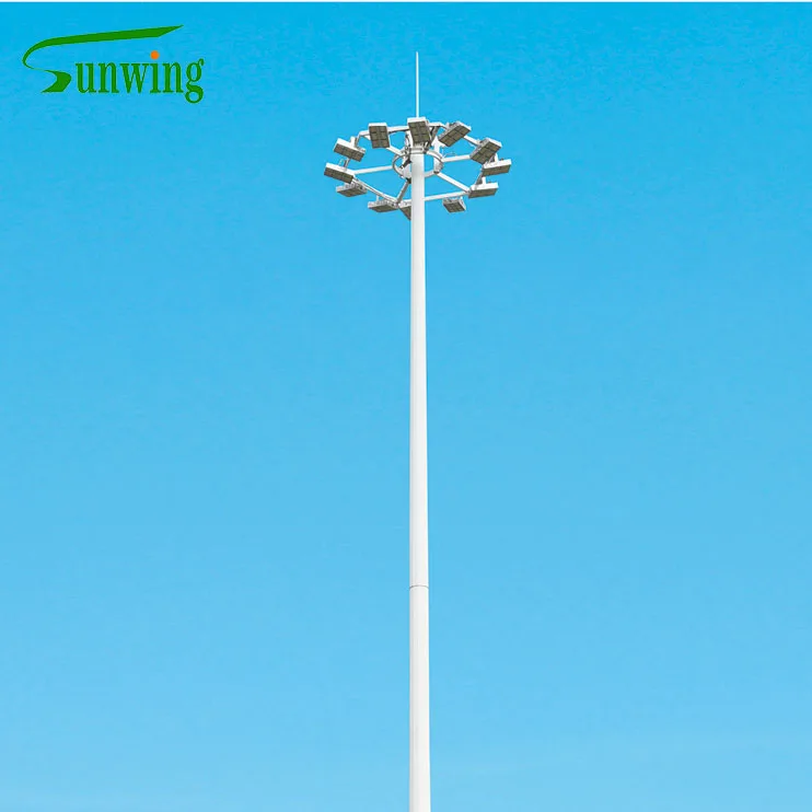 15m,20m,25m,30m Meters Height Square High Mast Light Poles Hot Dip Galvanized Carbon Steel High Mast Lighting Pole